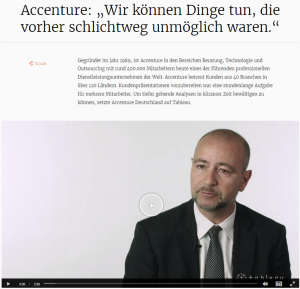 Beispiel: Tableau-Kundenreferenz Accenture von Brevis Beispiel: Tableau-Kundenreferenz Accenture von Brevis